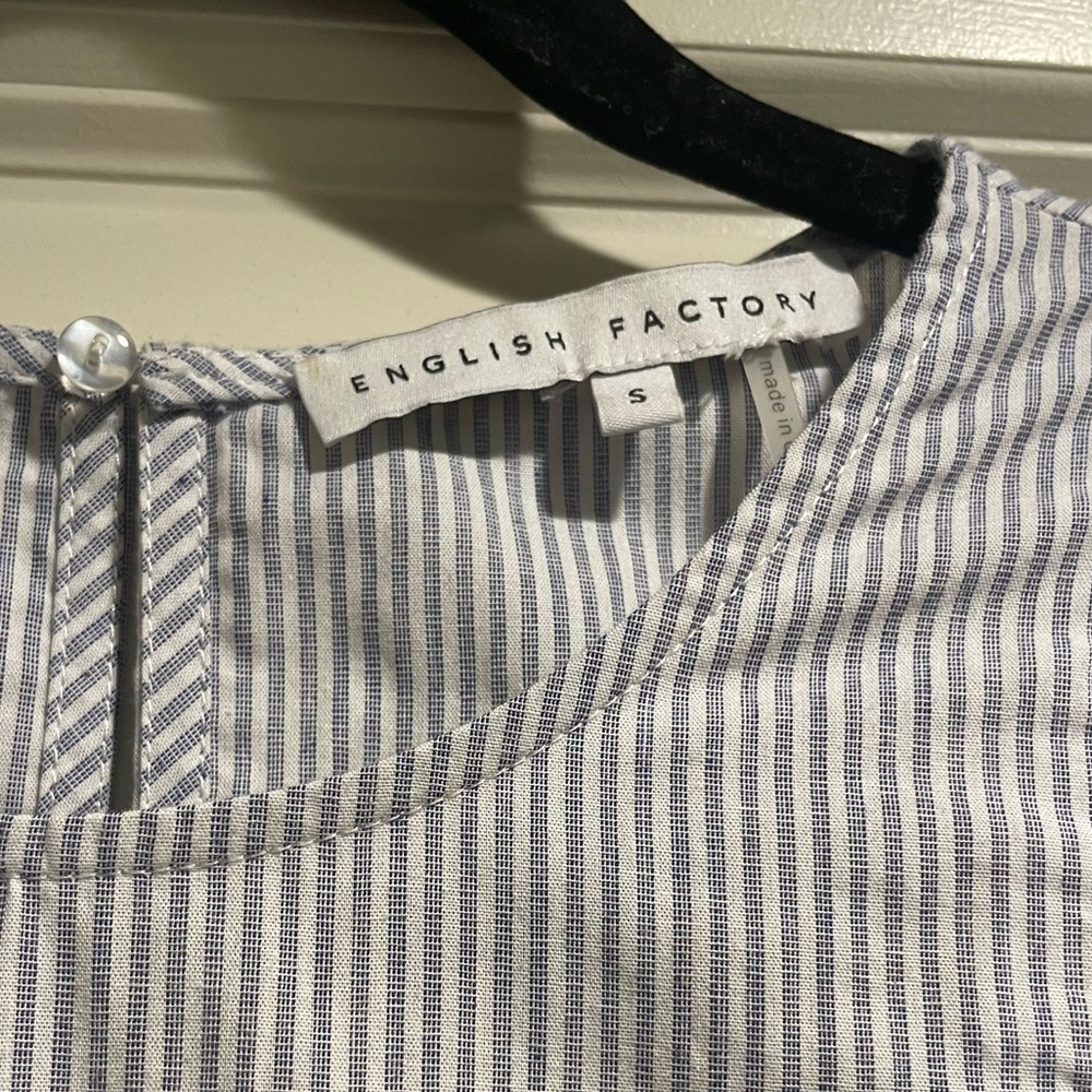 English Factory Stripe Ruffle Top - Picture 2 of 8